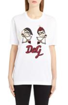 Women's Dolce & Gabbana Cartoon Logo Tee Us / 40 It - White