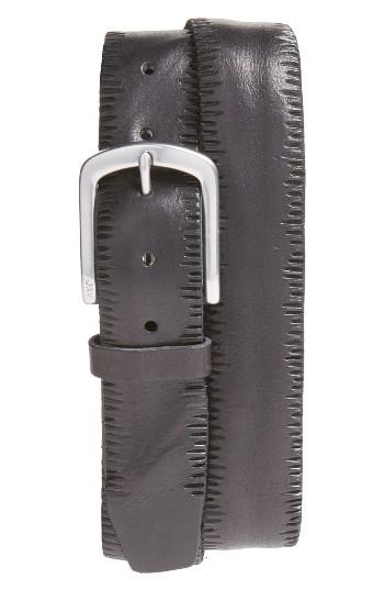 Men's John Varvatos Star Usa Scored Edge Leather Belt