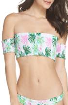 Women's Pilyq Smocked Off The Shoulder Bikini Top - White