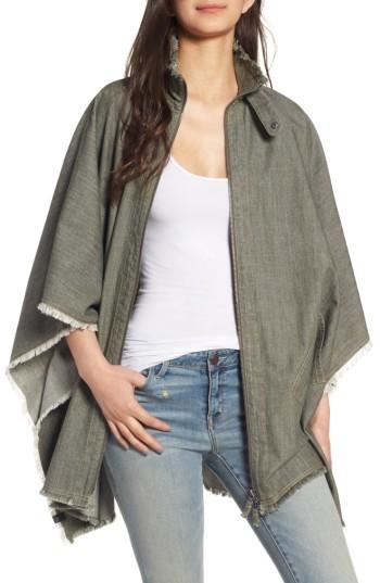 Women's Treasure & Bond Canvas Cape, Size - Green