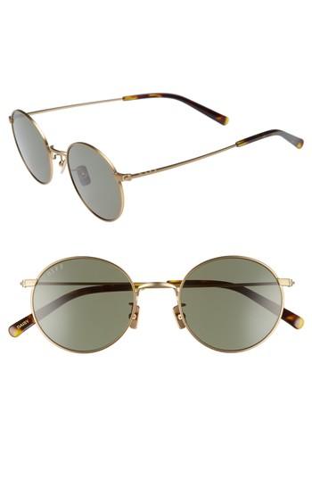 Women's Diff Daisy 51mm Round Sunglasses - Antique Gold/ Green