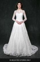 Women's Sareh Nouri Lily Of The Valley Long Sleeve Lace Gown, Size In Store Only - Ivory