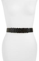 Women's Moschino Monochromatic Logo Leather Belt