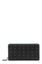 Women's Mcm Visetos Coated Canvas Zip Wallet - Black