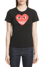 Women's Comme Des Garcons Play Red Heart Tee - Black