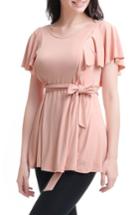 Women's Kimi & Kai Nyssa Belted Maternity/nursing Top - Coral