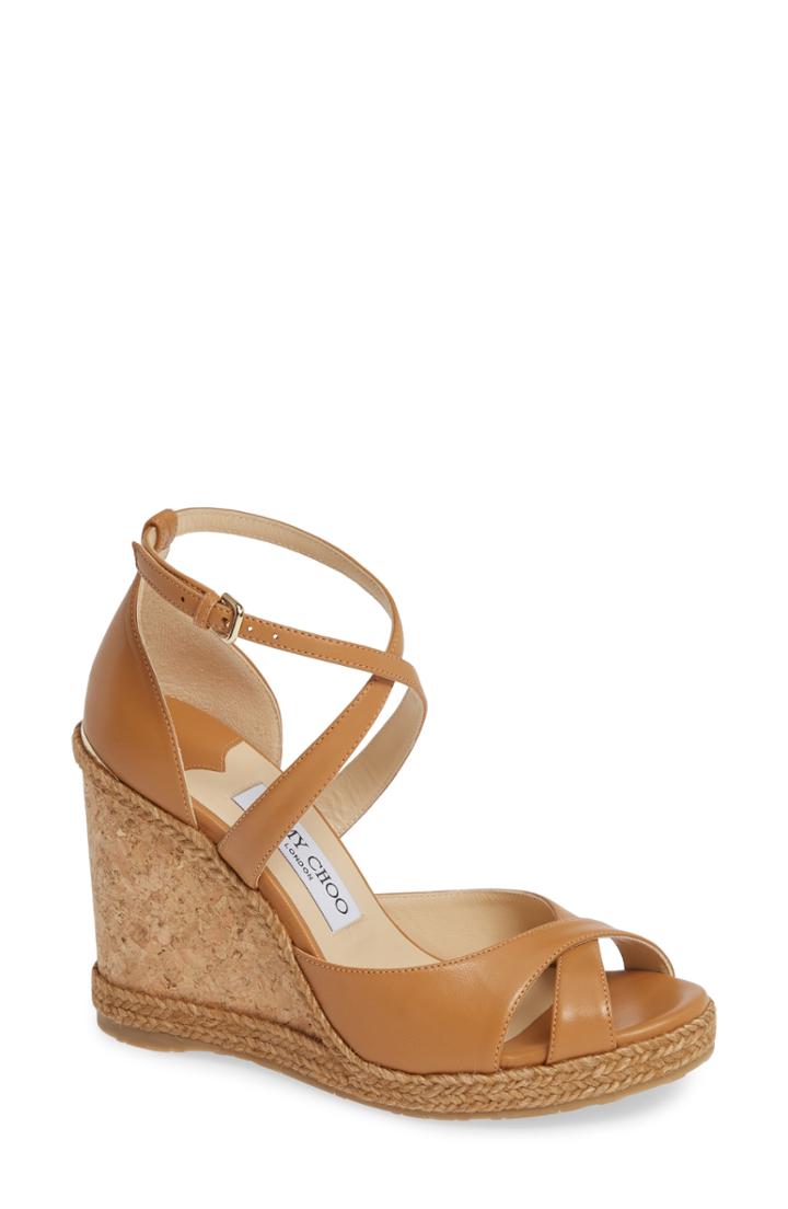 Women's Jimmy Choo Alanah Espadrille Wedge Sandal Us / 37eu - Brown
