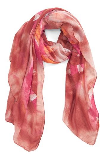 Women's Accessory Collective Abstract Leaf Print Oblong Scarf
