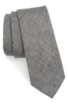 Men's 1901 Bedell Solid Cotton Tie, Size - Black