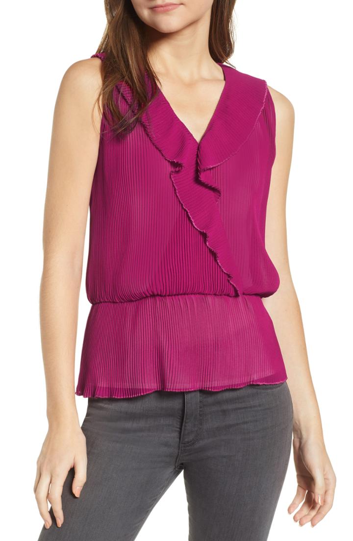 Women's Chelsea28 Pleated Chiffon Top - Pink