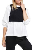 Women's Free People Valley Side Crop Vest - Black