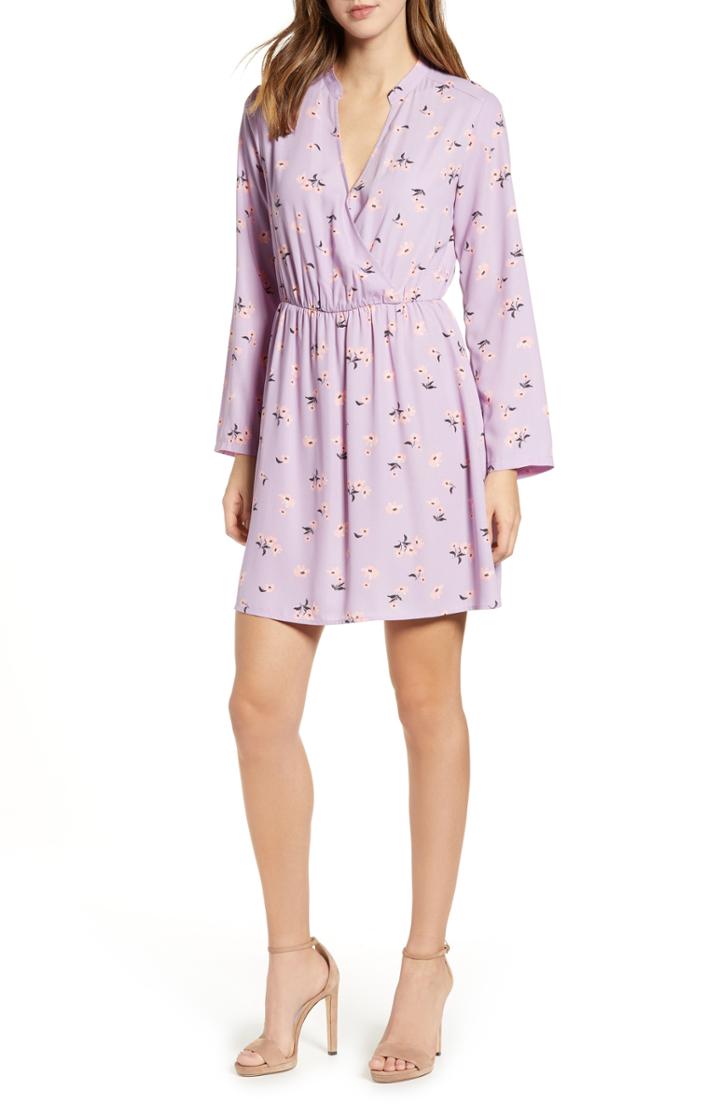 Women's All In Favor Lily Surplice Dress, Size - Purple