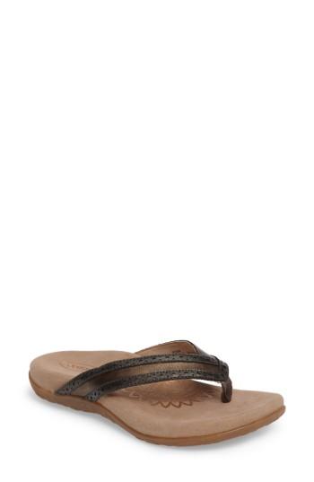 Women's Aetrex 'kim' Flip Flop Eu - Metallic