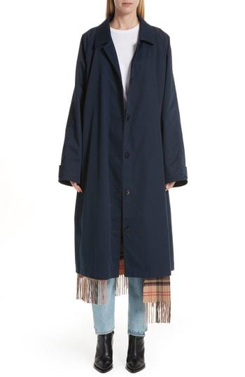 Women's Vetements Scarf Trench Coat - Blue