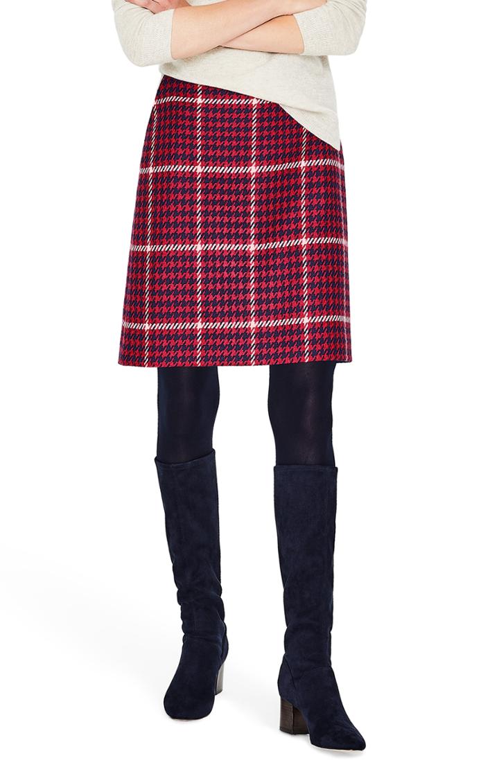 Women's Boden British Tweed Wool Mini Skirt (similar To 14w-16w) - Blue