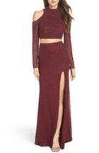 Women's La Femme Mesh Two-piece Gown