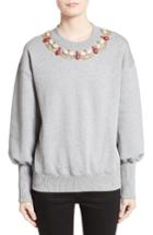 Women's Burberry Juliano Embellished Sweatshirt - Grey
