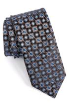 Men's Canali Floral Medallion Silk Tie, Size - Blue