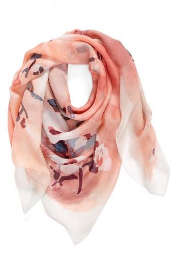 Women's Vince Camuto Sakura Blossom Silk Scarf, Size - Pink