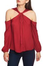 Women's 1.state Twist Neck Cold Shoulder Blouse, Size - Red