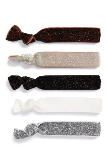 Tasha Yoga Pony Pack Set Of 10 Hair Ties, Size - Metallic