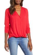 Women's Gibson Surplice Knit Top - Red