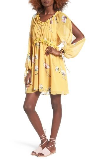 Women's Moon River Floral Split Sleeve Dress