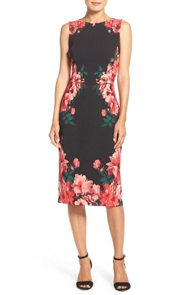 Women's Maggy London Print Crepe Midi Dress