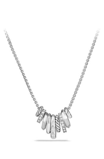 Women's David Yurman 'stax' Small Pendant Necklace With Diamonds