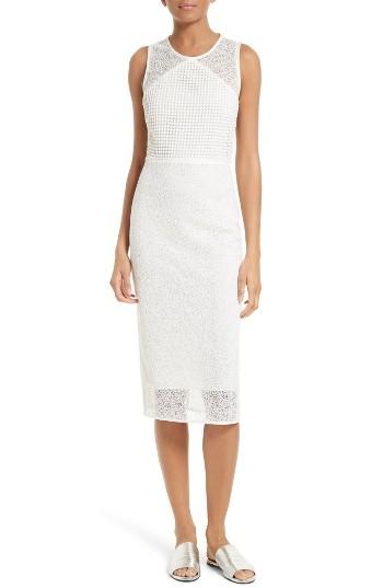 Women's Diane Von Furstenberg Mixed Lace Sheath Dress - White