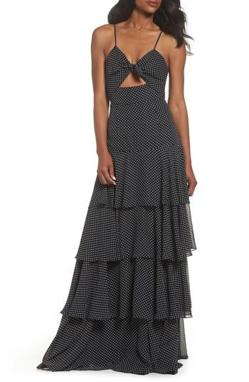 Women's Jill Jill Stuart Polka Dot Tiered Gown - Black