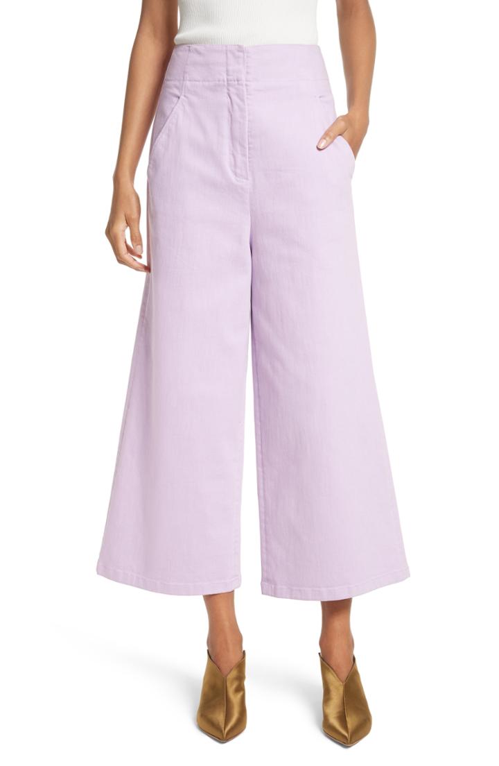 Women's Tibi Wide Leg Crop Denim Pants