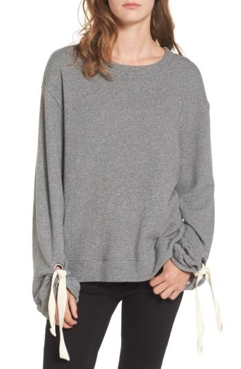 Women's Splendid Tie Sleeve Sweater - Grey