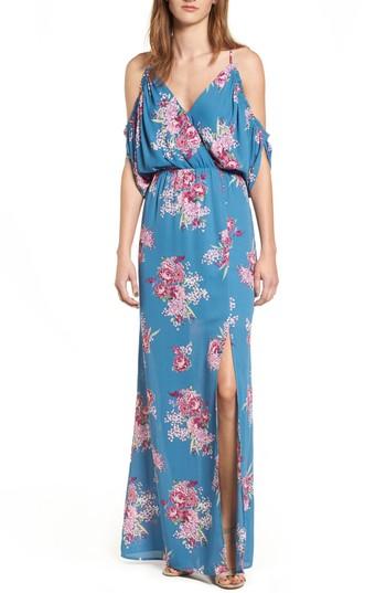 Women's Dee Elly Cold Shoulder Maxi Dress - Blue/green