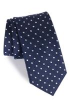 Men's The Tie Bar Dotted Dots Silk & Linen Tie, Size - Blue