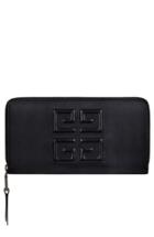Women's Givenchy Embossed Logo Leather Zip Around Wallet -