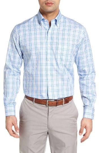 Men's Peter Millar Pacific Glen Plaid Sport Shirt - Blue