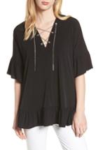 Women's Michael Michael Kors Chain Lace Caftan Top - Black