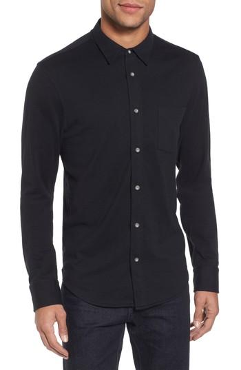 Men's Jason Scott Wilson Slim Fit Knit Sport Shirt - Black