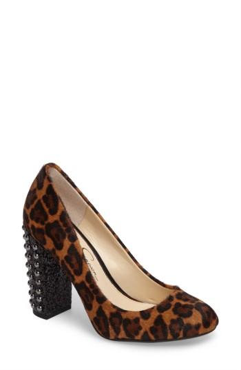 Women's Jessica Simpson Bainer Block Heel Pump .5 M - Brown