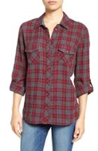 Women's Kut From The Kloth 'evelyn' Plaid Roll Sleeve Shirt