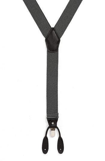Men's Nordstrom Men's Shop Herringbone Suspenders, Size - Charcoal