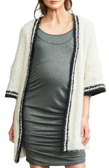 Women's Maternal America Tipped Open Front Maternity Cardigan