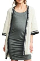 Women's Maternal America Tipped Open Front Maternity Cardigan