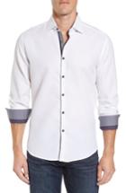 Men's Stone Rose Slim Fit Waffle Texture Sport Shirt (l) - White