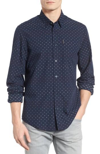 Men's Ben Sherman Mod Fit Print Woven Shirt - Blue