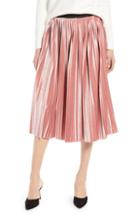 Women's Halogen Velvet Pleated Midi Skirt - Pink