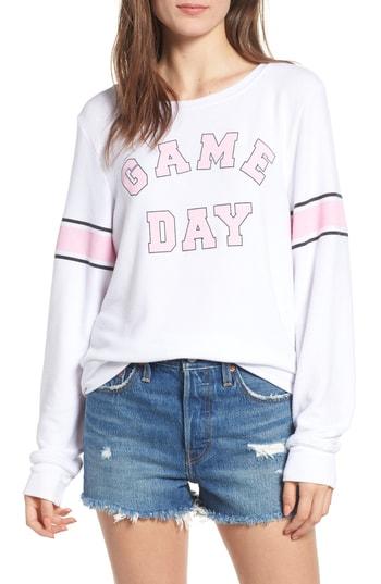 Women's Wildfox Game Day Baggy Beach Jumper Sweatshirt - White