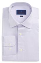 Men's David Donahue Trim Fit Microdot Dress Shirt 34/35 - Purple