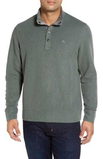 Men's Tommy Bahama Cold Springs Snap Mock Neck Sweater - Green